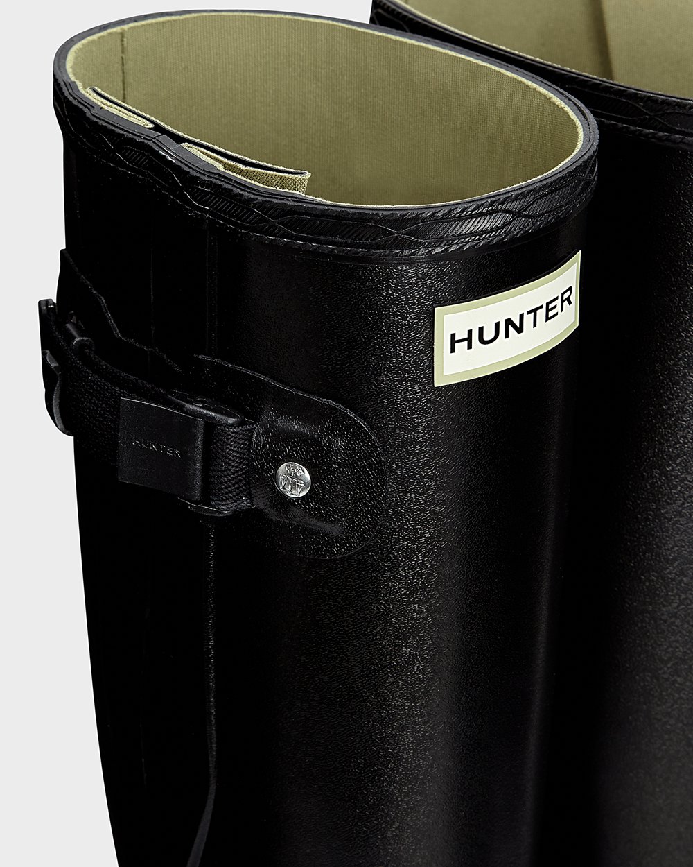 Womens Tall Rain Boots - Hunter Norris Field Side Adjustable (83FBEUDIV) - Black